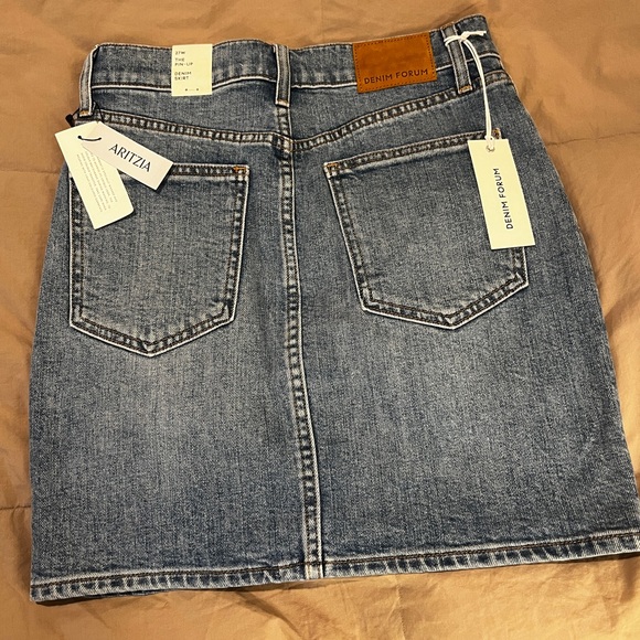 NWT Aritzia Denim Forum Babaton Wilfred The Pin-Up Denim Skirt size 27 - Picture 2 of 7